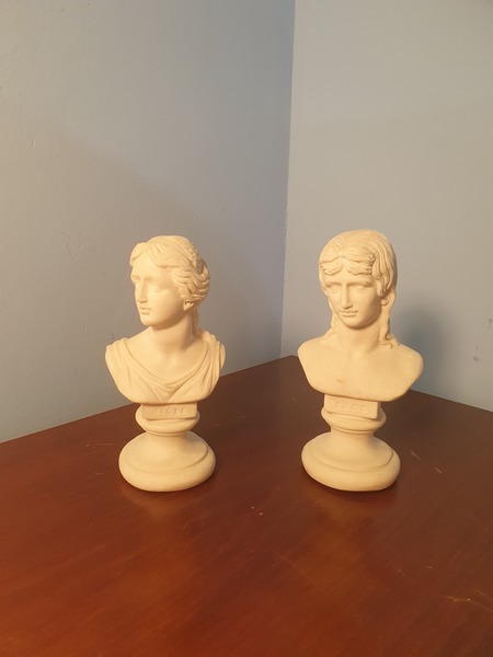 Miniature Cast busts 150mm high, ideal paperweight for desk.